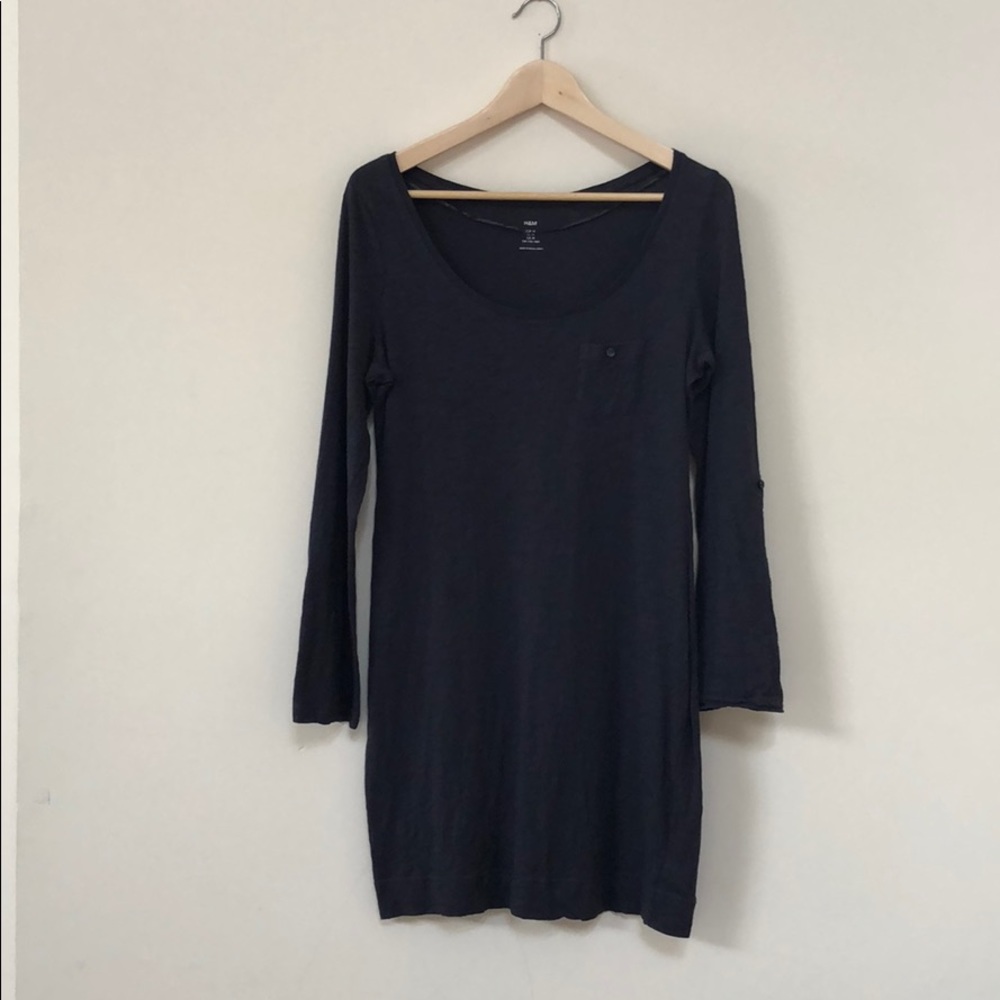 H&M charcoal gray 100% cotton dress